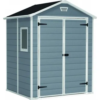 Zahradní domek Bezúdržbový zahradní plastový domek / kůlna, šedý, 185x226x152 cm