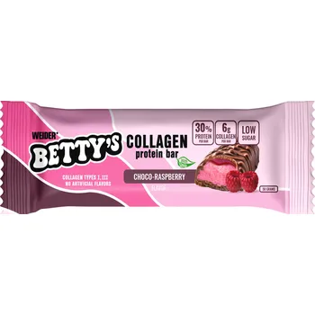 Weider Betty´s Collagen Protein Bar 50 g, proteinová tyčinka s hydrolysovaným kolagenem Varianta: Choco - Raspberry