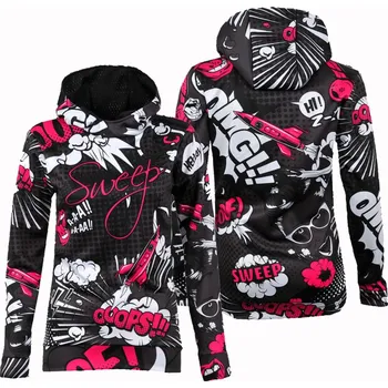 Dámská mikina SWEEP SWJ053 COMIX šedá/bílá/růžová M