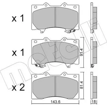 Brzdová destička Sada brzdových destiček, kotoučová brzda METELLI 22-1279-0