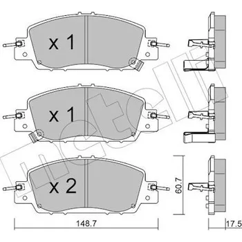 Brzdová destička Sada brzdových destiček, kotoučová brzda METELLI 22-1362-0