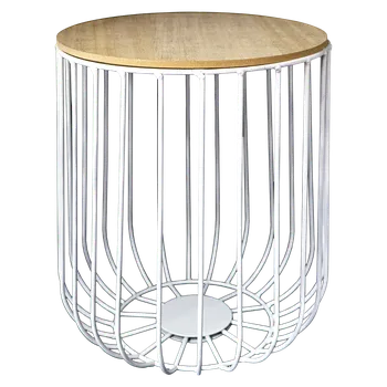 Konferenční stolek Odkládací stolek s odnímatelnou deskou, ø 30 × 38 cm, dřevo, ocel 778111-2