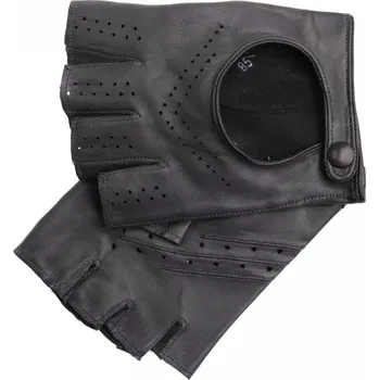 Rukavice Špongr Pánské kožené řidičské rukavice AUSTIN BP grafitové s černým lemováním Velikost: 10 1/2"