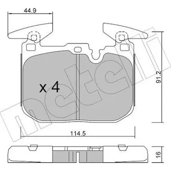 Brzdová destička Sada brzdových destiček, kotoučová brzda METELLI 22-1015-3
