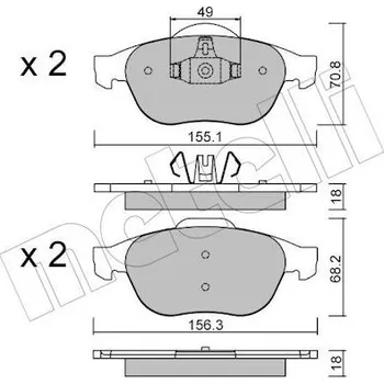 Brzdová destička Sada brzdových destiček, kotoučová brzda METELLI 22-0336-2
