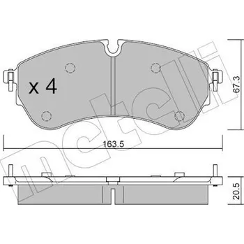 Brzdová destička Sada brzdových destiček, kotoučová brzda METELLI 22-1173-0
