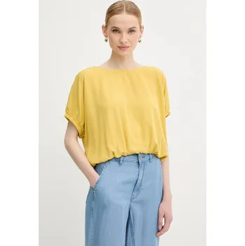 Dámská halenka Halenka United Colors of Benetton dámská, žlutá barva, hladká, 5NPHDQ0C6 17X, vel. XS