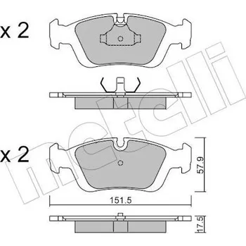 Brzdová destička Sada brzdových destiček, kotoučová brzda METELLI 22-0124-0