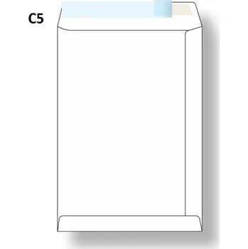Obálka Taška C5 s krycí páskou, bílá, 500 ks