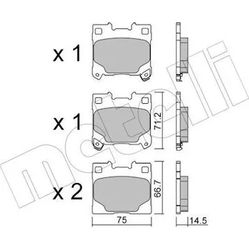 Brzdová destička Sada brzdových destiček, kotoučová brzda METELLI 22-1289-0