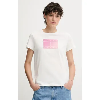 Dámské tričko Bavlněné tričko Tommy Jeans DW0DW20905 bílá 00X, vel. XL