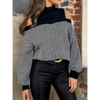 Dámský svetr Dámský svetr BF025 Barva: Černá, Velikost: M