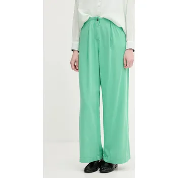 Dámské kalhoty Kalhoty United Colors of Benetton dámské, zelená barva, high waist, 4LEDDF09O 76X, vel. 36