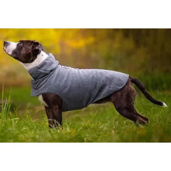 Obleček pro psa Vsepropejska Kate fleecová mikina pro psa Barva: Šedá, Délka zad (cm): 43, Obvod hrudníku: 48 - 64 cm