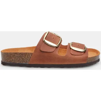 Dámské pantofle Baťa dámské kožené footbed pantofle hnědé, vel. 36