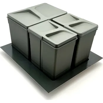 Odpadkový koš In-Design Systém odpadkových košů do zásuvky - PRAKTIK šířka skříňky 500 antracit Členění odpadkového koše: 2x15l (výška 270)