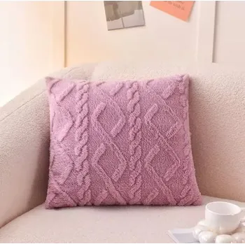 Dekorativní polštářek Moderní načechraný povlak na polštářek v retro stylu Barevná varianta: Fialová, Velikost: 40x40 cm