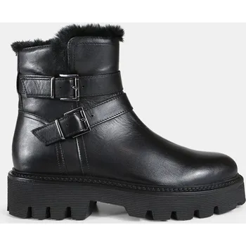 Dámské kozačky Baťa dámská zimní kožená chunky kontíková obuv černé, vel. 39