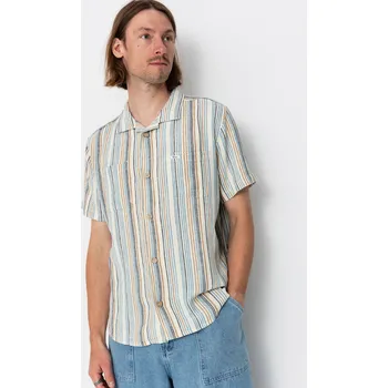 Pánská košile RVCA Exotica Stripe (natural) XL, bílá