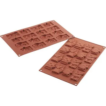 Forma na pečení SILIKONOVÁ FORMA (TERAKOTA) - ŠTÍTKY ZVÍŘATA (JEŽEK, LIŠKA SOB) 22,5ml