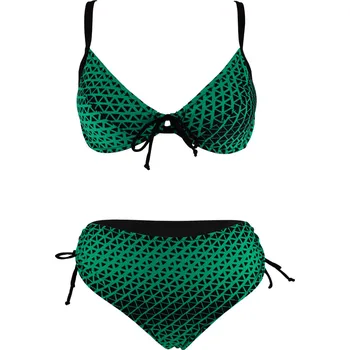 Dámské plavky Barborka dvojdílné plavky pro plnoštíhlé D031 3XL zelená