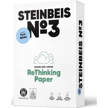 Kancelářský papír Recyklovaný papír Steinbeis No.3 Pure White A4 - 80 g/m2, CIE 110, 2500 listů