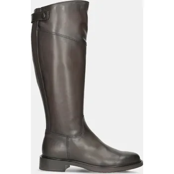 Dámské kozačky Baťa dámské kožené kozačky na nízkém podpatku hnědé, vel. 36