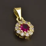 Goldpoint Jemný zlatý přívěs rubín Váha: 1.13 g