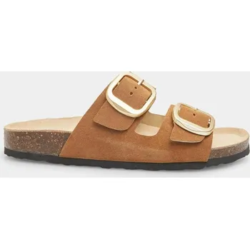 Dámské pantofle Baťa dámské kožené footbed pantofle hnědé, vel. 37