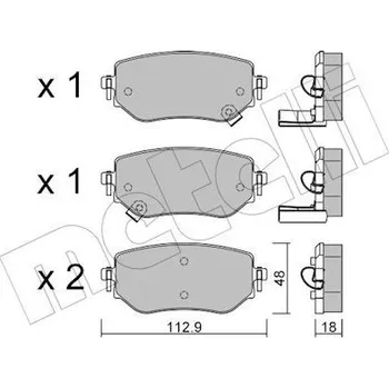 Brzdová destička Sada brzdových destiček, kotoučová brzda METELLI 22-1192-0