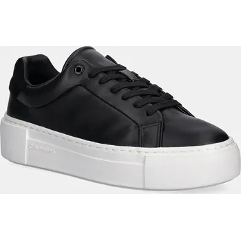 Dámské tenisky Tenisky Calvin Klein FF CUPSOLE LACE UP LTH dámské, černá barva, HW0HW02570 99X, EUR 37