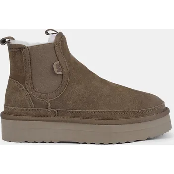 Dámská zimní obuv Baťa dámské kožené chunky válenky weinbrenner pískové, vel. 40