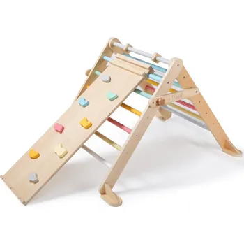 Dřevěná hračka eliNeli Rostoucí montessori Piklerové trojúhelník 68 cm s prknem 2v1 - set fresh
