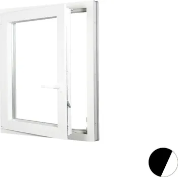 Okno ALUPLAST Plastové okno jednokřídlo dekor/bílé 120x150 Barva: Palisander/bílá, Otvírání: Levé, Zasklení: Dvojsklo Ug= 1,1