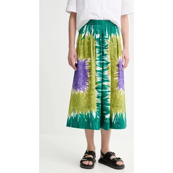 Dámská sukně Bavlněná sukně Weekend Max Mara zelená barva, midi, áčková, 2515101036600 77X, vel. 36