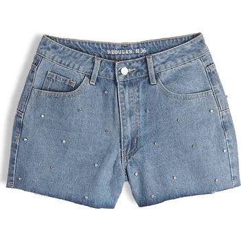 GATE Denimové šortky s kamínky 36 225-2047/75