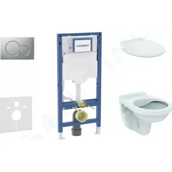 Geberit Duofix Set předstěnové instalace, klozetu Alpha a sedátka, tlačítko Sigma01, matný chrom, SANI11CD2126