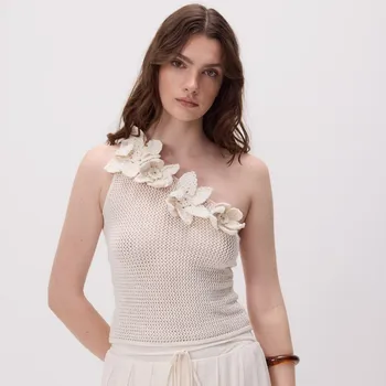 Reserved - Top s květinovou aplikací - tělová - 032EZ-02X - 032EZ-02X-M