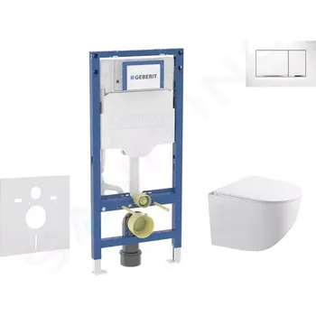 Geberit Duofix Set předstěnové instalace, klozetu Gaia a sedátka softclose, tlačítko Sigma30, bílá/chrom, SANI11CA3119B