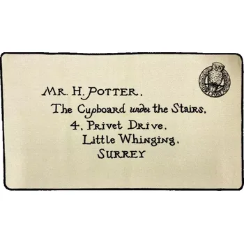 Rohožka CurePink Harry Potter Letter of Acceptance Dopis o přijetí béžová 75 x 130 cm