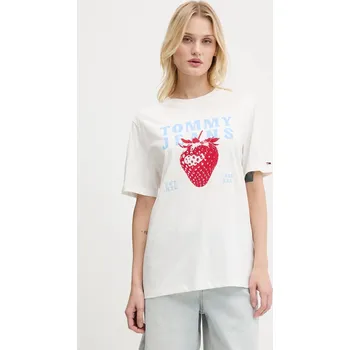 Pánské tričko Bavlněné tričko Tommy Jeans DW0DW20894 bílá 00X, vel. XS