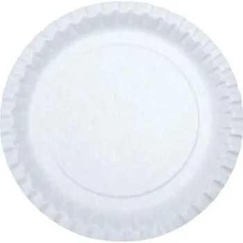 Jednorázové nádobí Papírové mělké talíře - průměr 31 cm, bílé, 200 ks