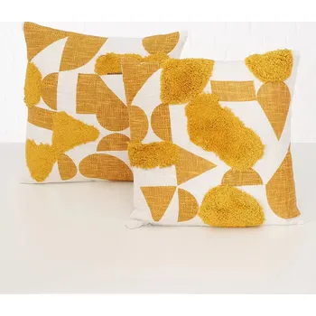 Polštář Polštář Hobee, 45 × 45 cm, bílo–žlutý