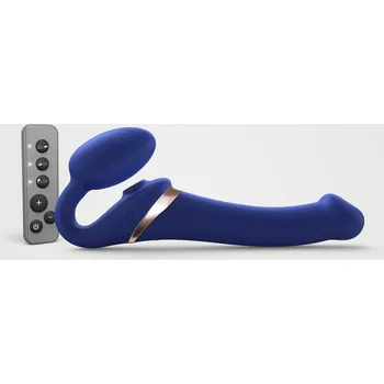 Vibrátor Vibrátor Strap-on-me Multi Orgasm Bendable Strap-On modrý L - s kupónem KUP15 cena 3119 Kč + extra diskrétní expedice