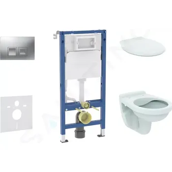 Geberit Duofix Set předstěnové instalace, klozetu Alpha a sedátka, tlačítko Delta35, matný chrom, SANI11CD2145