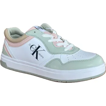 Dívčí tenisky Calvin Klein low cut lace-up sneaker green/white 80658 Velikost: 39