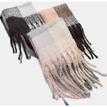 Baťa zimní dámský maxi šál s třásněmi vícebarevné, vel. Hnědá