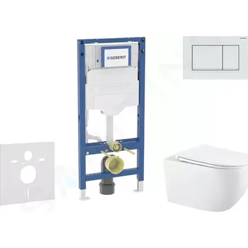 Geberit Duofix Set předstěnové instalace, klozetu Gaia a sedátka softclose, tlačítko Sigma30, bílá/bílá mat, SANI11CA3142B