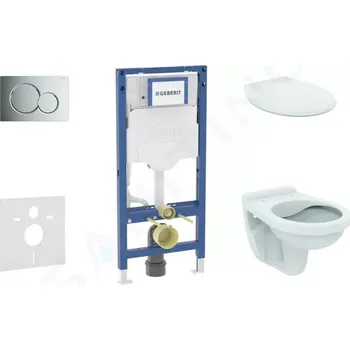 Geberit Duofix Set předstěnové instalace, klozetu Alpha a sedátka, tlačítko Sigma01, lesklý chrom, SANI11CD1125