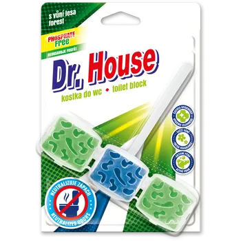 WC čistič Dr.House Dr. House Tri-force blistr s vůní lesa 45 g